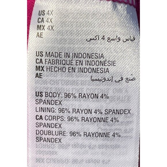 Bar III Womens Size 4X Sleeveless Berry Top Self Lined Rayon/Spandex Blend - Picture 6 of 6